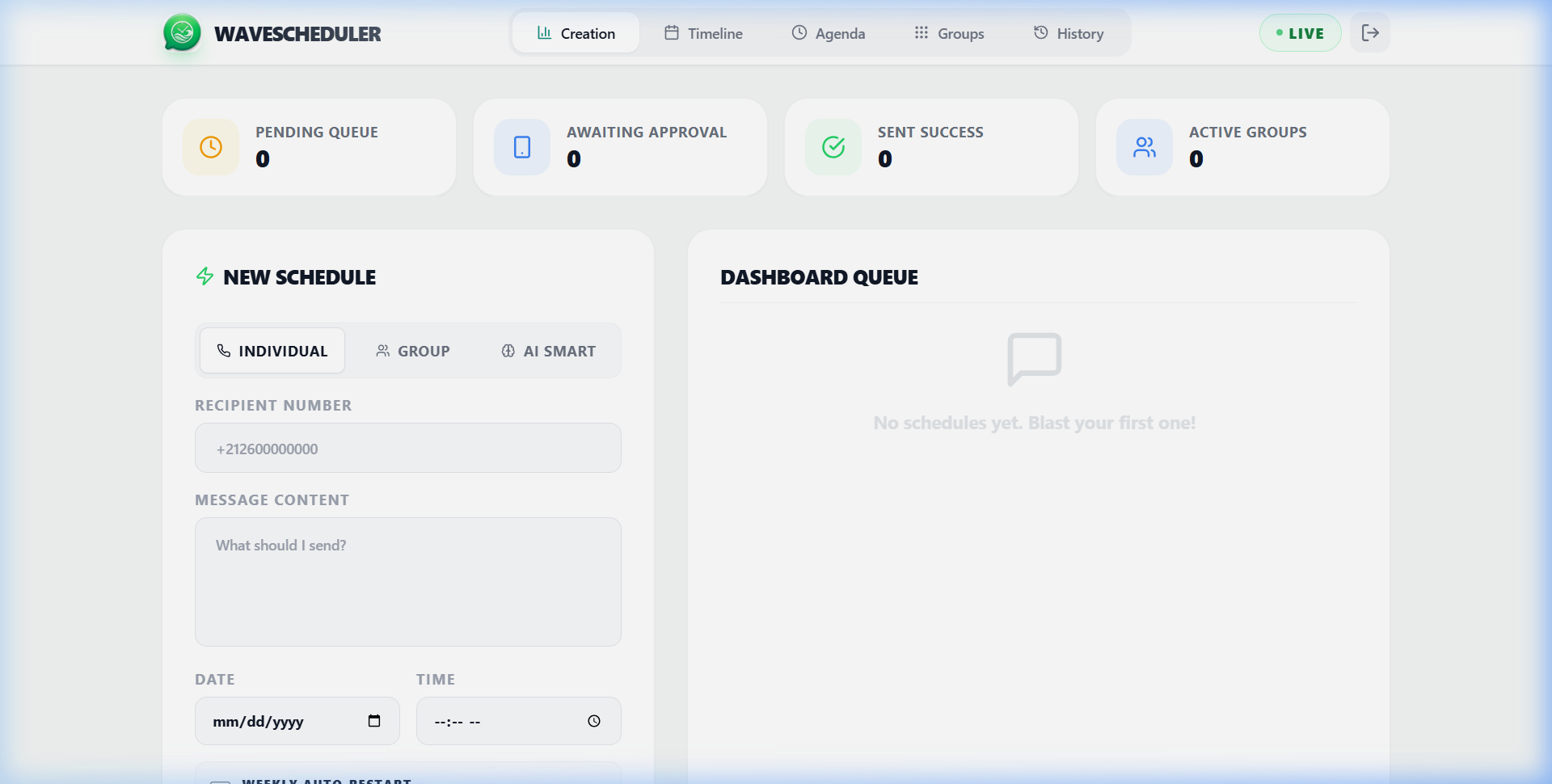 WaveScheduler Dashboard